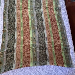 Floral Striped Pashmina in Green and Red